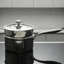 2.5QT & 3.5QT Tri-Ply Stainless Steel Saucepans with Steamer and Visible Lid Small Pot Sets Sauce Pan Glass Lid for Cooking Milk Pasta Soup, Cookware Dishwasher Safe Induction Compatible