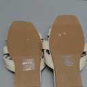 Putu Women's Flat Sandals Square Toe Slide Sandals Braided Sandals for Vacation Beige 10