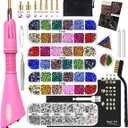 esseelove Hotfix Applicator Tool, DIY Hot Fix Rhinestone Setter, Hot Fixed Kit, 5679 Pcs, AB, Clear, 34/30/20/16/10SS, 12 Colors, Bigger Rhinestones, Gem Picker, Bedazzler Kit with Rhinestones