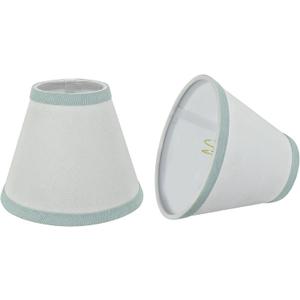 Aspen Creative 32044-2A Small Hardback Empire Shape Chandelier Clip-On Lamp Shade Set (2 Pack), Transitional Design in White, 6" bottom width (3" x 6" x 5")