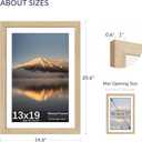 13x19 Poster Frame, Display Pictures 11X17 with Mat or 13x19 Without, Wall Hanging Frames, Natural Oak, 3 Pack