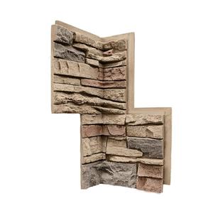 GenStone Faux Stacked Stone 90 Degree Inside Corner Panel 22.5" x 12" in Desert Sunrise Color for Do It Yourself Friendly Home Improvement Projects