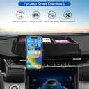 Autorder Phone Holder Mount for Jeep Grand Cherokee 2022 2023 2024 2025/Grand Cherokee L 2021 2022 2023 Center Console Dashboard Organizer with Phone Stand with Anti-Slip Mat