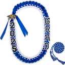 ALKB Graduation Leis, Grad Decor with Honor Cord Class of 2025 Gifts for Women/Man (Blue + White)