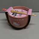 Silver Buffalo Sanrio Hello Kitty Strawberry Milk Japanese Character Ceramic Ramen Noodle Rice Bowl with Chopsticks, Microwave Safe, Pink, 20 Ounces