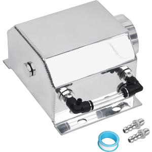 LokoCar Coolant Radiator Tank Reservoir Expansion Overflow Tank Universal 1L Aluminum Silver