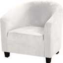 MIFXIN Tub Chair Slipcover Velvet High Stretch Club Chair Cover Spandex Elastic Armchair Couch Cover Sofa Furniture Protector for Living Room Hotel Counter (White)