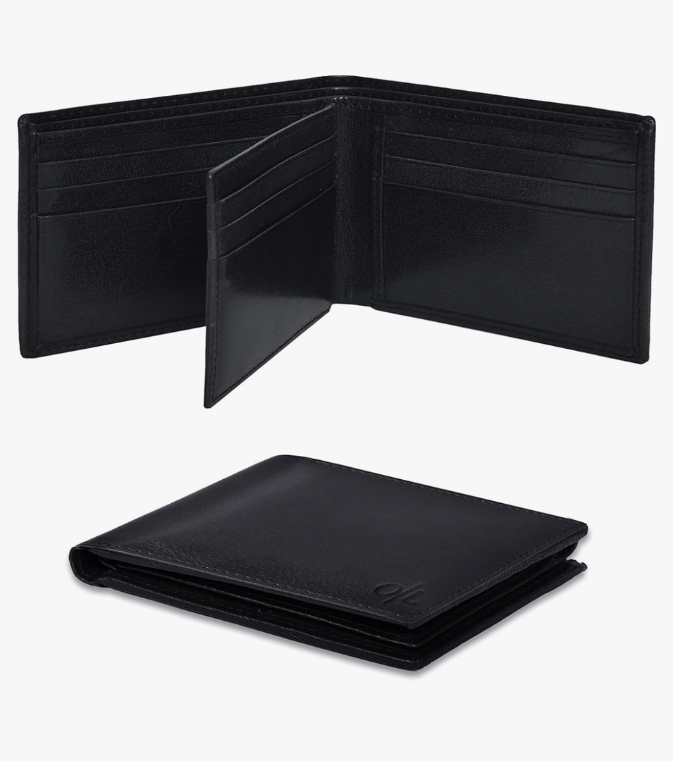 Oak Leathers Leather Wallet for Men - RFID Bifold Wallets with 9 Credit Cards 1 ID Window Slim Minimalist Front Pocket Gift For Men