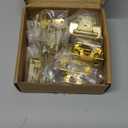 Ravinte 20 Pack 10 Pairs Semi-Overlay 1/2 inch Self-Closing Face Frame Cabinet Hinges Gold Half Wrap-Around Kitchen Door Hinges Face Mount Cabinet Hardware