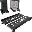 Computer Tower Stand, Adjustable Mobile CPU Stand with 4 Rolling Caster Wheels, PC Tower Stand Fits Most PC Under Desk-D-Black