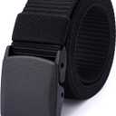 Mile High Life Nylon Web Belt Outdoor Military Belt With TSA Safe Plastic Buckle Belt