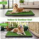 LOOBANI Large Dog Grass Pad with Tray - 35x23in Dog Litter Box with 2 Artificial Grass Patch + 2 Washable Pee Pads - Quickly Absorbency Indoor Outdoor Potty for Patio Balcony Apartment Use