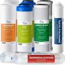 iSpring F9K NSF Certified 1-Year Reverse Osmosis Water Filter, Alkaline Remineralization Filters for 6-Stage RO Systems, Without RO Membrane