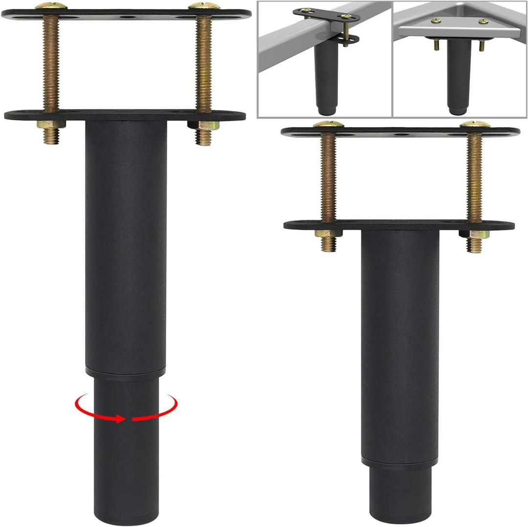 4 PCS Adjustable Height Center Support Leg for Bed Frame, Bed Center Slat Heavy Support Leg, Extra Durable Steel Furniture Foot | Suitable for Bed Frame Sofa Furniture Cabine Foot Legs ((5.1"-9.6")