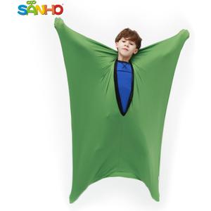 SANHO Dynamic Movement Sensory Sock Body Sock,Small,3-5 Years, 40" H x 27" W,Good for Height:30"-41",for Sensory Processing Disorders,Updated Version,Olive Green