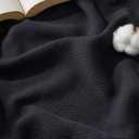 Bedsure GentleSoft 100% Cotton Blanket King Size for Bed - Breathable and Lightweight, Soft Cozy Textured Herringbone Woven Blanket for Summer, Black, 108x90 inches