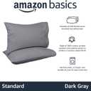 Amazon Basics 400 Thread Count 100% Cotton Pillow Cases, Soft, Wrinkle Resistant, Sateen Weave, Standard Size, 30" x 20", Dark Gray, Set of 2