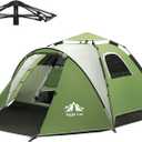 Night Cat Instant Popup Tents 2-3 Persons with Footprint Tarp Easy Setup Camping Tent with Rainfly Double Layers Waterproof Automatic Hydraulic Mechaism (2-3 Persons (7.9*6.6*4.6ft), Forest Green)