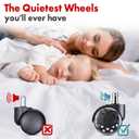 SEDDOX Office Chair Wheels Replacement Set of 5 - Dual 2 Inch Soft Chair Casters for Hardwood Vinyl Tile - Heavy Duty & Safe for All Floors - Fit Most Computer Gaming & Desk Chairs - Black