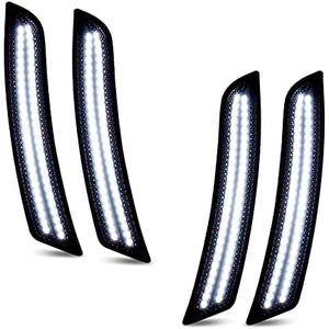 D-Lumina LED Side Marker Lights Smoked Lens Compatible with Chevy Camaro 2016 2017 2018 2019 2020 2021 2022 2023, 6th Gen Camaro Front Rear Bumper LED Sidemarker White, Pack of 4