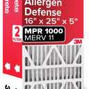 Filtrete 16x25x5 AC Furnace Air Filter, MPR 1000, MERV 11, Fits Lennox Devices, Allergen Defense, Electrostatic Air Cleaning Filter, 2-Pack (Actual Size 15.63x24.74x4.31 In)