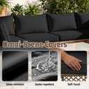 12pcs Outdoor Patio Cushion Covers Replacement, 24" Zippered Outdoor Cushion Covers Waterproof, UV Resistant & Washable Patio Furniture Cushion Covers Waterproof for Patio Sectional, Covers Only Black