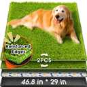 Hompet Dog Grass Pad with Tray Large, 46.8"x29", 2 Reusable Artificial Turf for Dogs Potty, Waterproof Non-Slip Washable Pee Pads, Quickly Absorbency Portable Dog Litter Box for Indoor/Outdoor Use