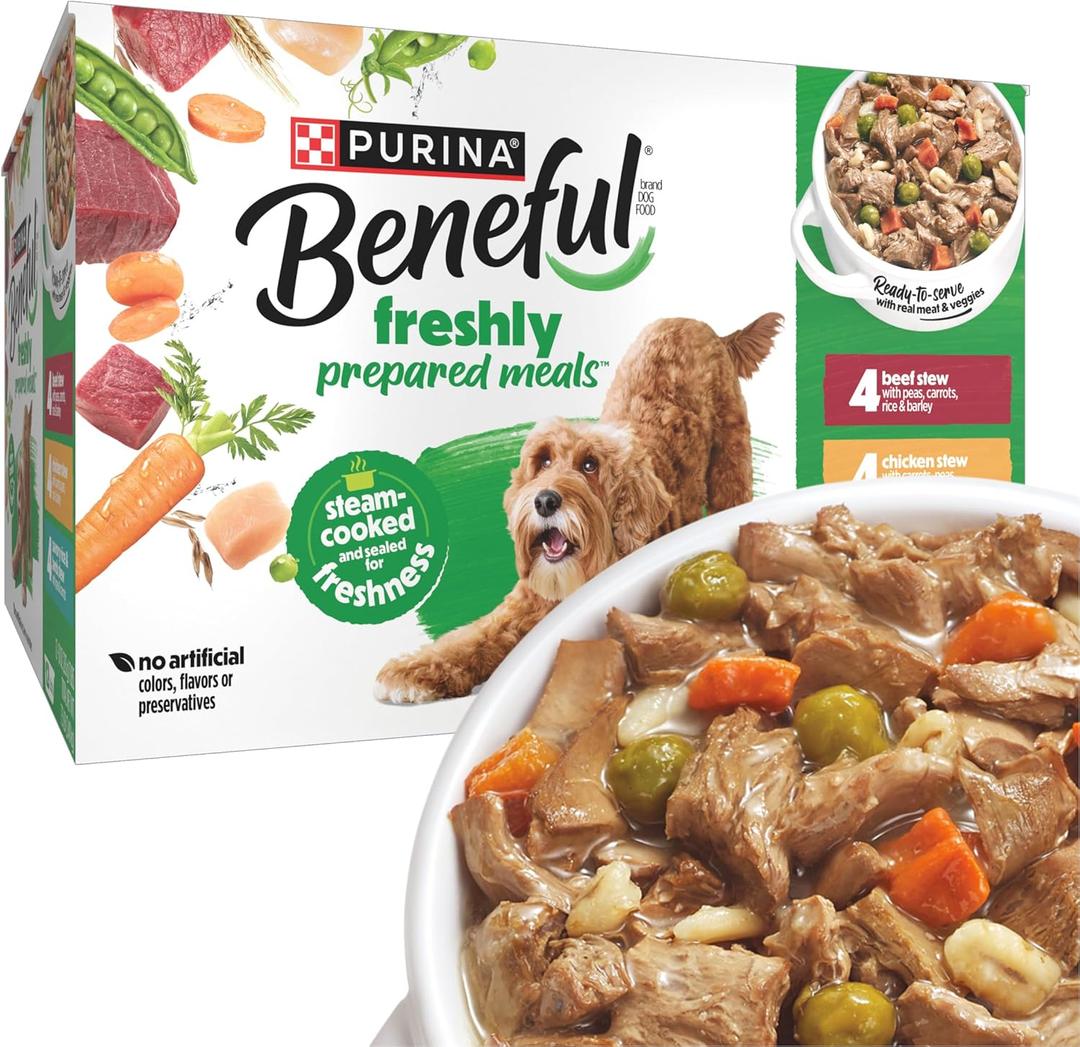 Purina Beneful Gravy Wet Dog Food Variety Pack, Prepared Meals Stew - (12) 10 oz. Tubs (EXP 12/09/27)