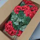 Hananona 12 Pcs Artificial Geranium Flowers for Outdoors Geranium Silk Red Flowers Outdoor UV Resistant Garden Plants Faux Flower for Christmas Home Kitchen Table Centerpieces Decor (12, Red)