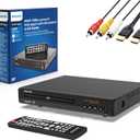 Philips DVD Players for TV with HDMI Port 1080P All Region HD DVD Player for Smart TV USB Input Remote Control Device, Mini DVD CD Player for Home Stereo System, HDMI and RCA Cable Included (Black)