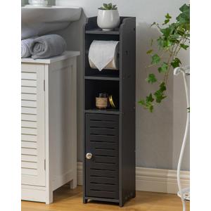 AOJEZOR Toilet Paper Holder Stand: Small Toilet Bathroom Storage Cabinet for Small Spaces (27.5''H inch)