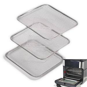 Kispog Uncoated Stainless Steel Cooking Tray Compatible with Instant Pot Vortex 10QT Only - PFAS & Teflon-Free - Dishwasher Replacement Racks, 10.2"x8.97" 3-Pack Mesh for 360 Airflow & Crisping