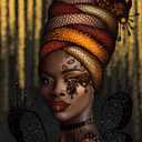 Classic Jigsaw Puzzle 1000 Piece Wooden Adults Children Puzzles-Butterfly African Woman-Art DIY Leisure Game Fun Toy Gift Suitable Family Friends