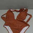 Lilosy Sexy Tie Criss Cross Plunge One Piece Thong Swimsuit High Cut Brazilian Bathing Suit, L