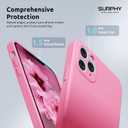 SURPHY Design for iPhone 11 Pro Max Case with Camera Protection, Straight Edge Design Liquid Silicone Slim Case, Pink