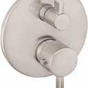 hansgrohe Ecostat Modern Thermostatic Shower Valve Trim with Temperature Control and Diverter in Brushed Nickel, 04231820