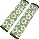 Stylish Vintage Groovy Flowers Seat Belt Covers Soft Comfortable Shoulder Strap Pads for Adults Universal Car Accessories - Pack of 2