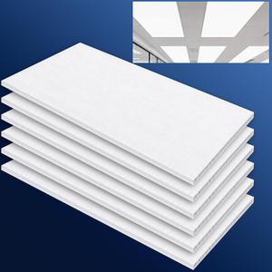 6 Pack Polycarbonate Fluorescent Light Covers, Lighting Diffuser Panel, 47.75" x 23.75" x 0.2"