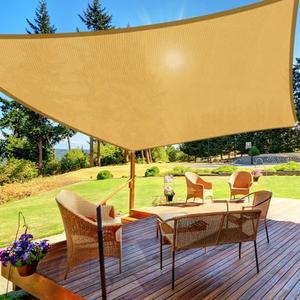 Sun Shade Sail,' Heavy Duty UV Protection Beach Shade Canopy Wind Sail,Tear and Rust Resistant Patio sail Shade for Yard Deck Lawn Garden Rectangle Sunshade(Sand)