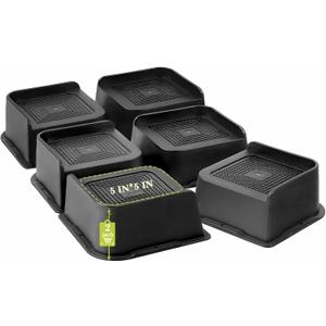 Bed Risers 1 inch, 2 inch, 3 inch, 4 inch, 6 inch, 8 inch Heavy Duty, Oversized Furniture Riser for Couch Sofa Table Chair Leg Frame Dorm, Support up to 6000 Lbs (Black 6 Pack, 2 inch)