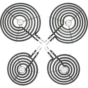WB30M1 WB30M2 Electric Stove Burner Replacement 4Packs,Includes 2 WB30M1 (6") and 2 WB30M2 (8")-By MIFLUS,Compatible for G-E Hot-point Ken-more Range Stove Electric Burner