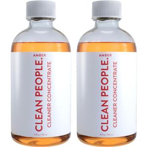 THE CLEAN PEOPLE Cleaner Concentrate - All-Purpose Cleaner for Multi-Purpose Cleaning, Bathrooms, Floors, Concentrated, Recyclable Packaging (Amber Scent) 4oz (2 Pack)