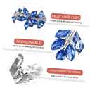 Austrian Crystal Bridal Hair Barrettes, Rhinestones Vintage Hair Clips, Sparkly Glitter Crystal Hairgrip Wedding Hair Headwear Accessories for Women Girls (Blue-a)