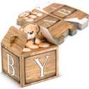 Estune 50 Pcs Bear Baby Shower Party Favor Boxes Cookies Candy Paper Favor for Birthday Gift Boxes Cute Baby party Supplies 3.5 x 3.5 x 2.75 Inch