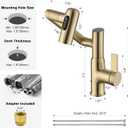 Lefton Rotatable Bathroom Faucet with Temperature Display in Fahrenheit (Batteries-Free), 3 Water Modes, Brushed Gold, BF2204-6