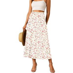 YSYOKOW Long Skirts for Women Flowy Elastic High Waist Midi A-line Skirt for 2026 Casual (XL)