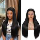 Straight Lace Front Wigs Human Hair 13x6 HD Transparent Lace Front Human Hair Wigs Human Hair Wig Glueless Wigs Human Hair Pre Plucked Pre Cut Straight Lace Front Wigs(26in)