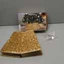 Blissun Christmas Tree Collar, Sequin Christmas Tree Skirt, Foldable Tree Ring, Xmas Tree Stand Base Cover for Christmas Tree Decoration, Bright Gold