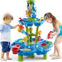 Water Table for Toddlers 3-5, Kids Sand Water Table, Water and Sand Activity Sensory Tables Summer Outdoor Toys Beach Toys for Outside Backyard for Kids Toddlers Age 3 4 5 6 7 8