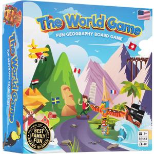 The World Game - Fun Geography Board Game - Educational Game for Kids & Adults - Cool Learning Gift Idea for Teenage Boys & Girls, 2-5 Players